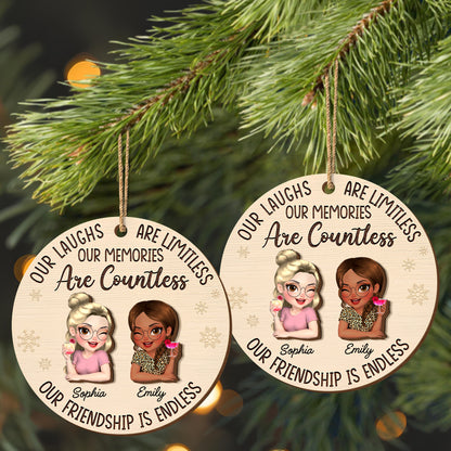 Our Laughs Are Limitless, Cartoon Figures Ornament - Personalized Double Layer Wood Ornament - BST241_DWO