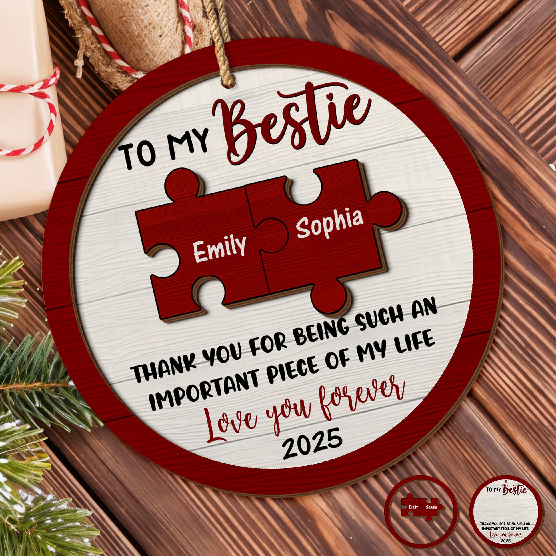 To My Bestie, Puzzle Pieces And Heart Design