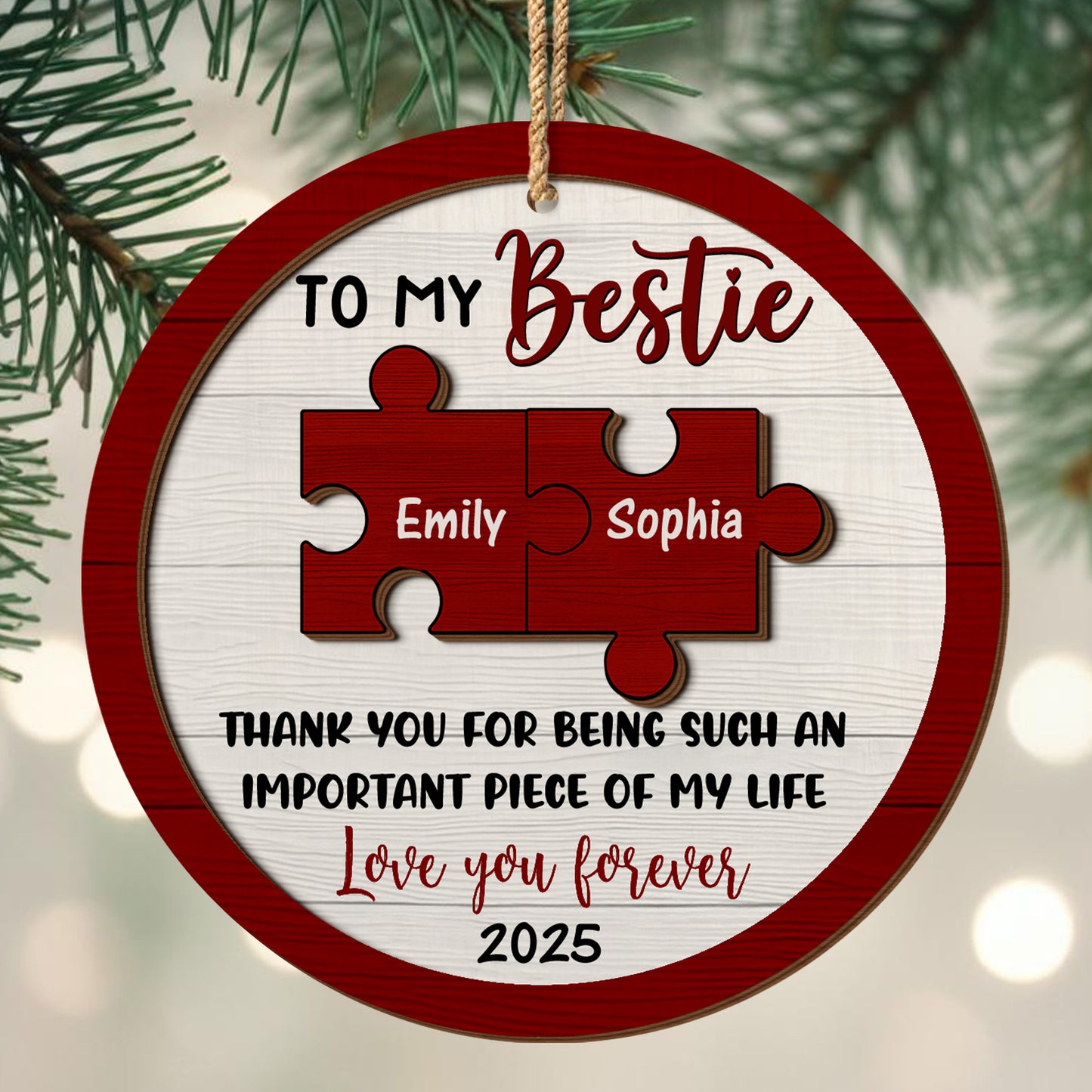 To My Bestie, Puzzle Pieces And Heart Design