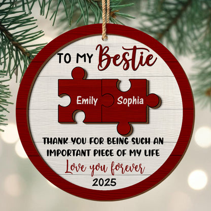 To My Bestie, Puzzle Pieces And Heart Design