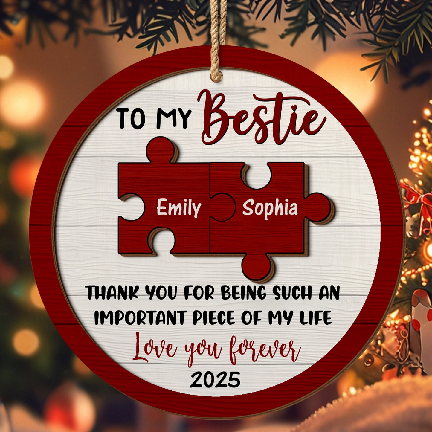 To My Bestie, Puzzle Pieces And Heart Design