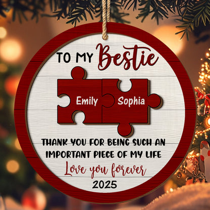 To My Bestie, Puzzle Pieces And Heart Design