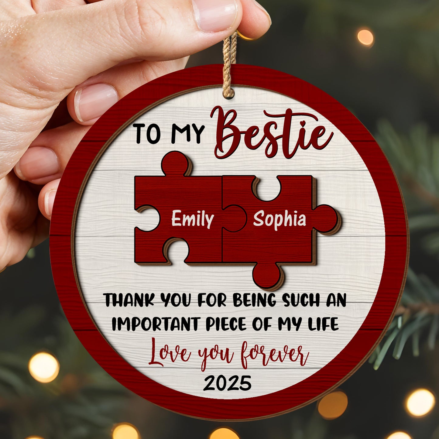 To My Bestie, Puzzle Pieces And Heart Design