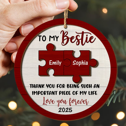 To My Bestie, Puzzle Pieces And Heart Design