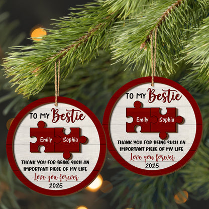 To My Bestie, Puzzle Pieces And Heart Design