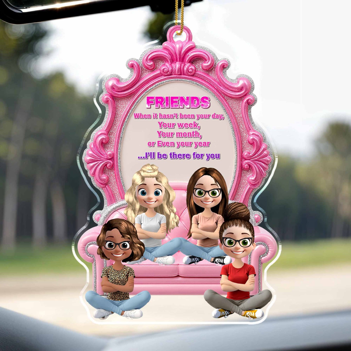 Friends I'll Be There For You, Comfy Couch Design - Personalized Custom Acrylic Ornament, Christmas Gift - BST244_ACO