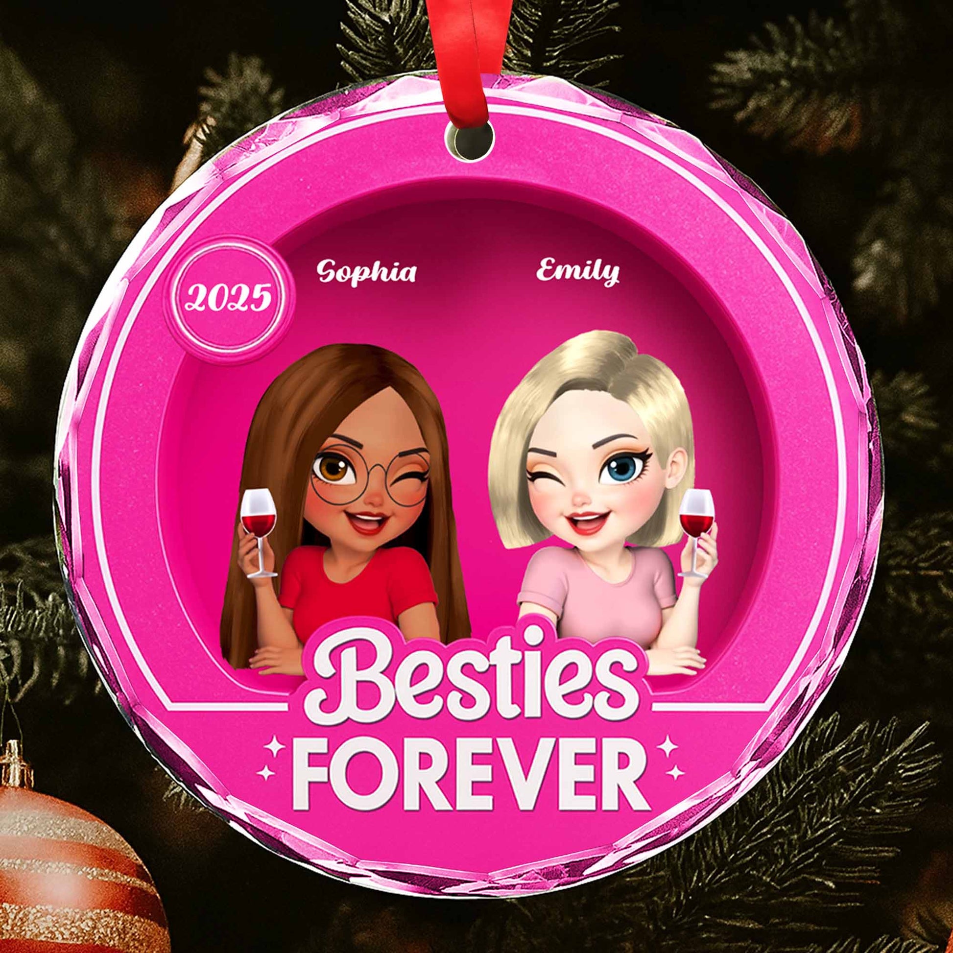 Besties Forever, Two Cartoon-Style Female Characters