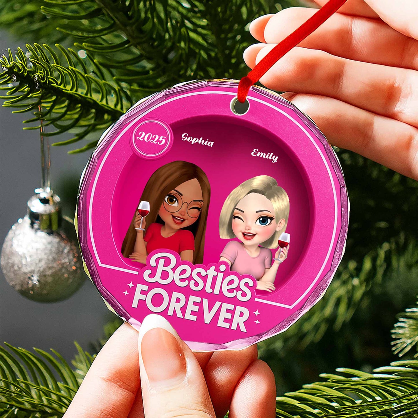 Besties Forever, Two Cartoon-Style Female Characters