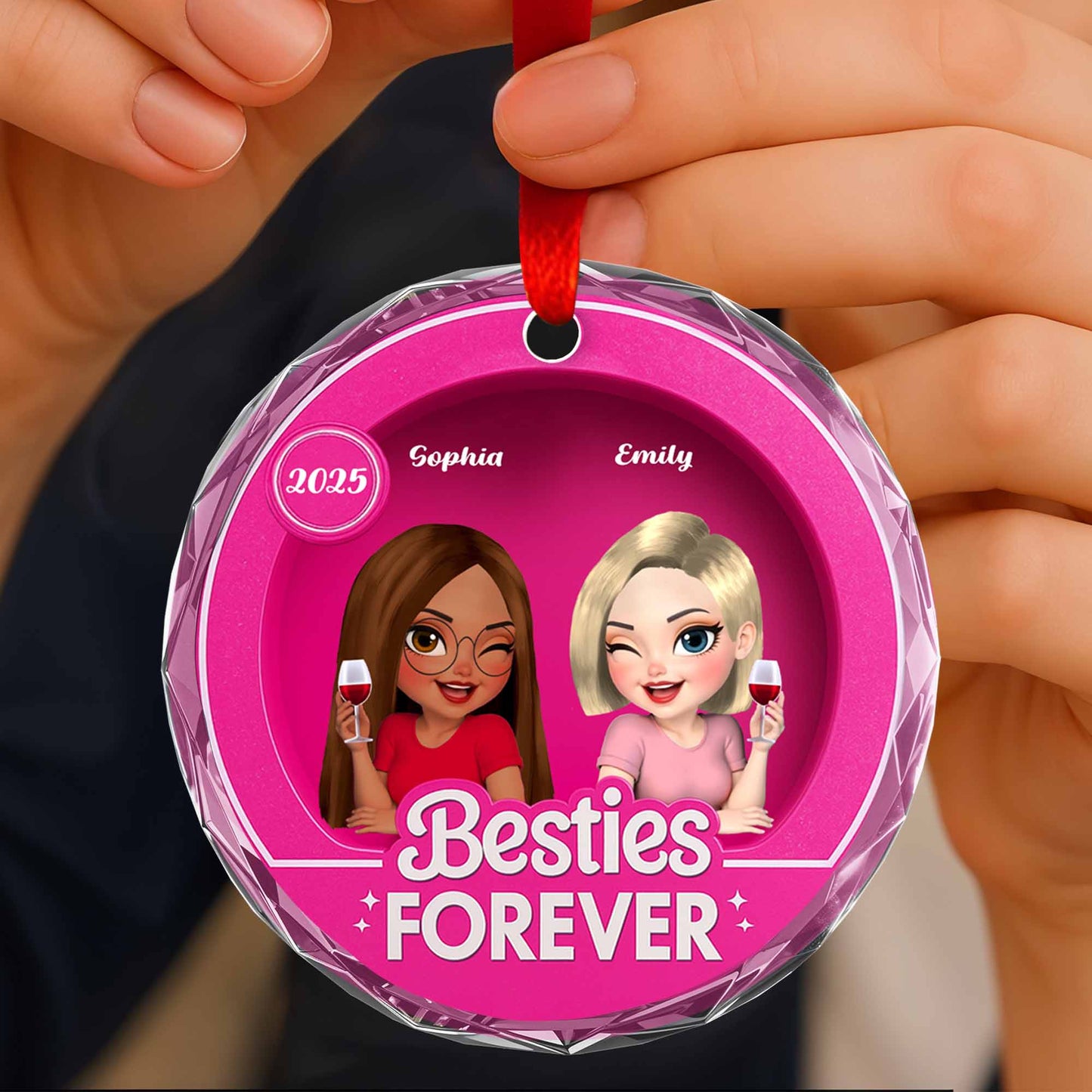 Besties Forever, Two Cartoon-Style Female Characters