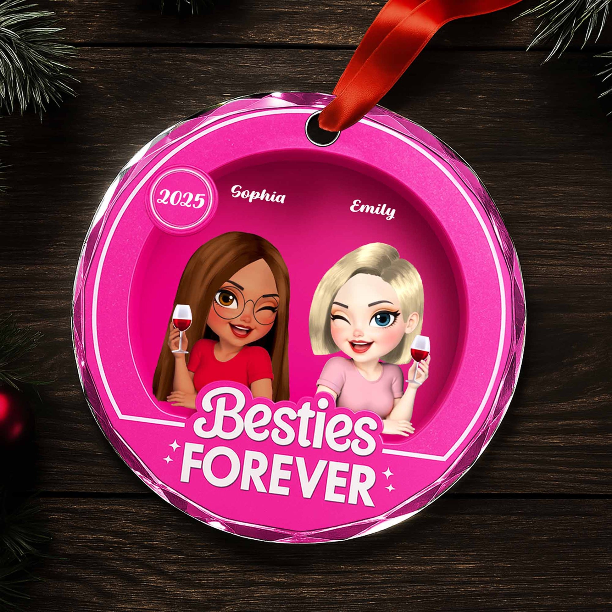 Besties Forever, Two Cartoon-Style Female Characters