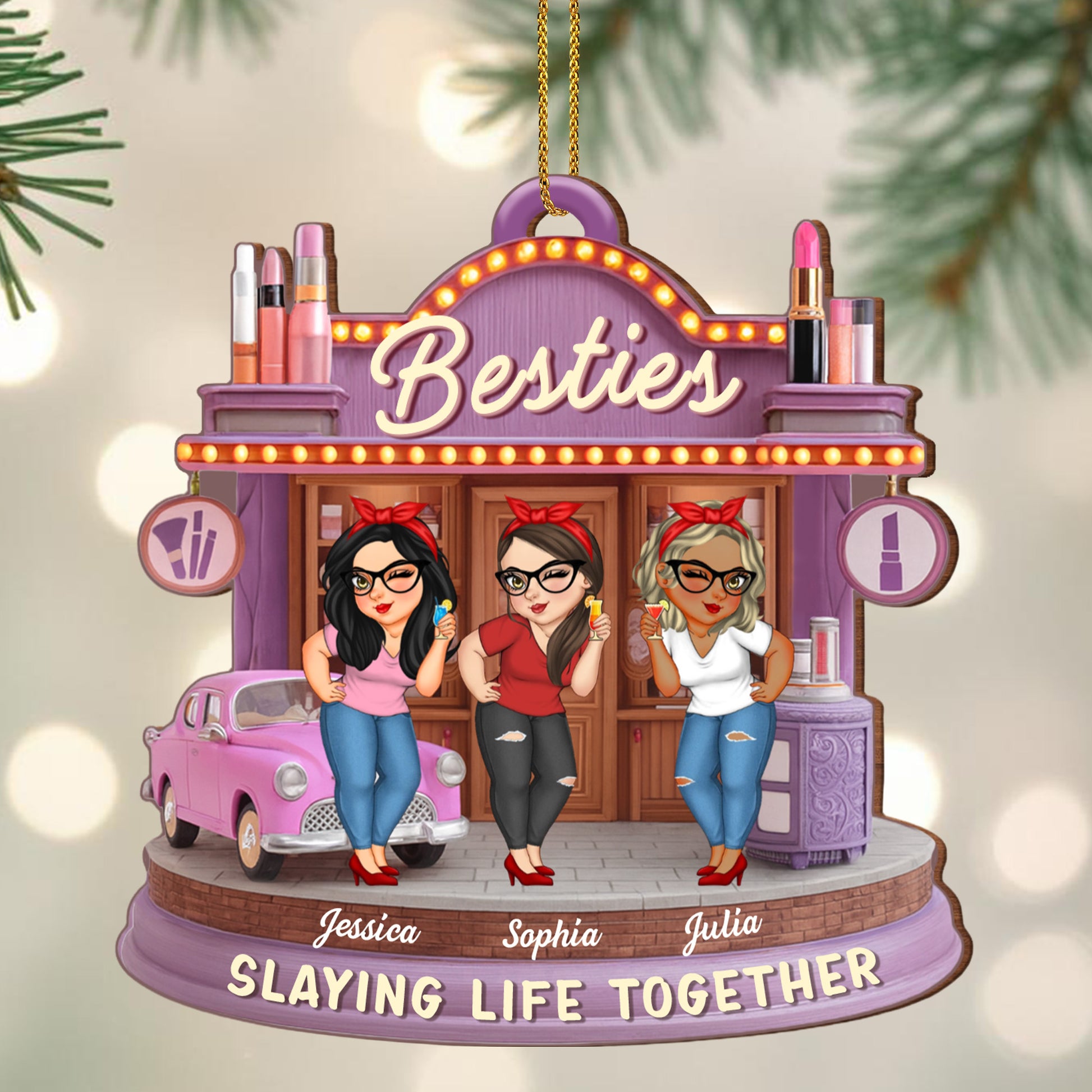 Slaying Life Together Besties Ornament