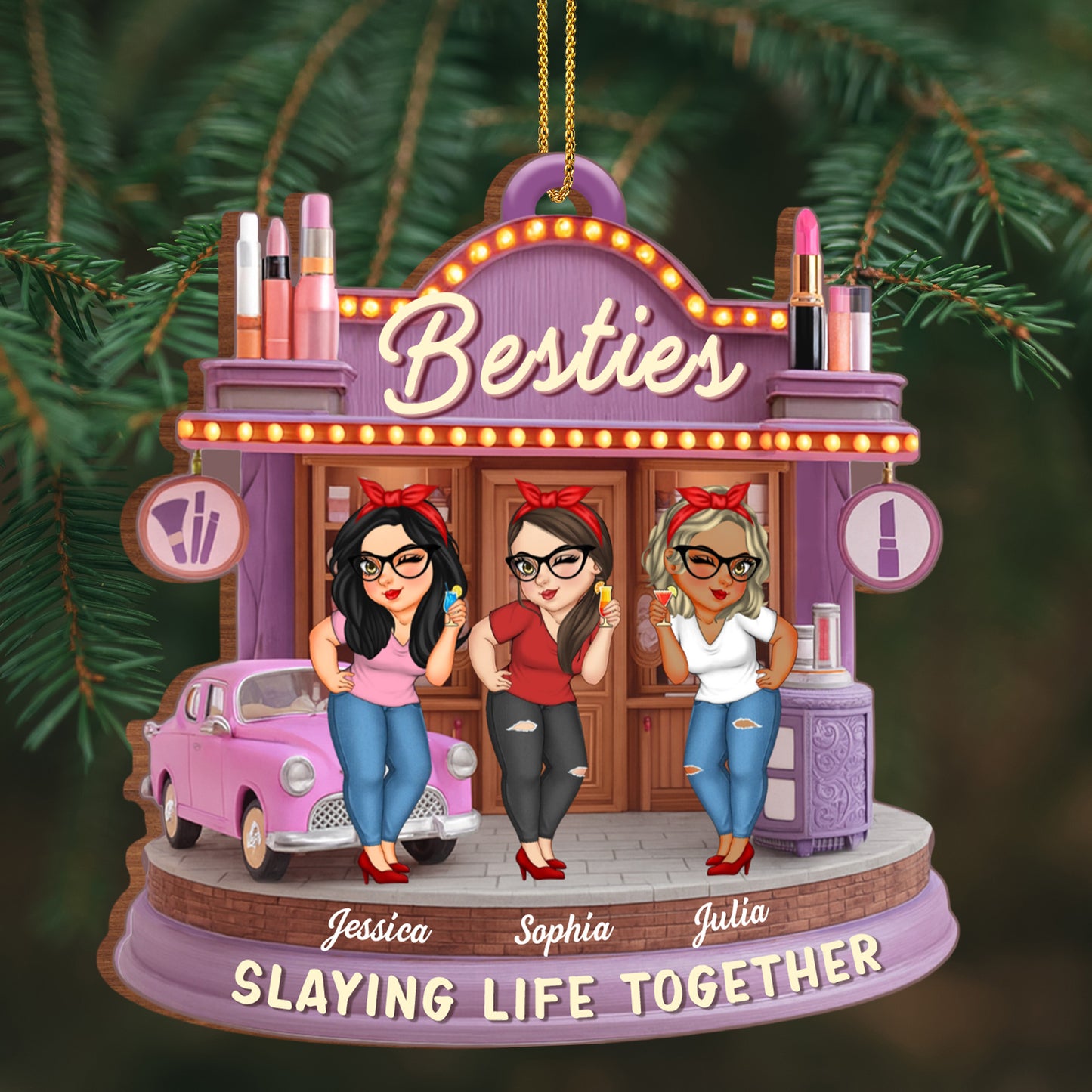 Slaying Life Together Besties Ornament