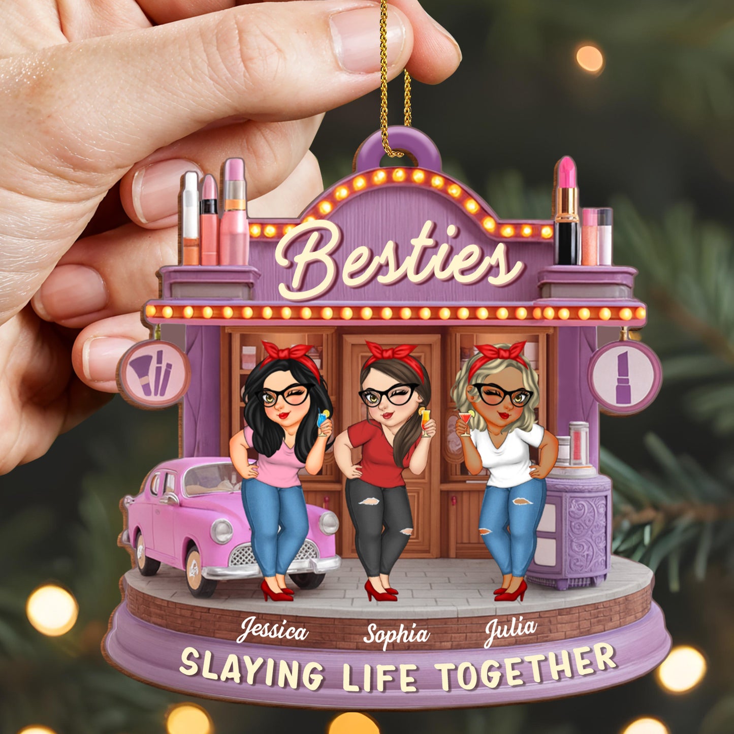 Slaying Life Together Besties Ornament