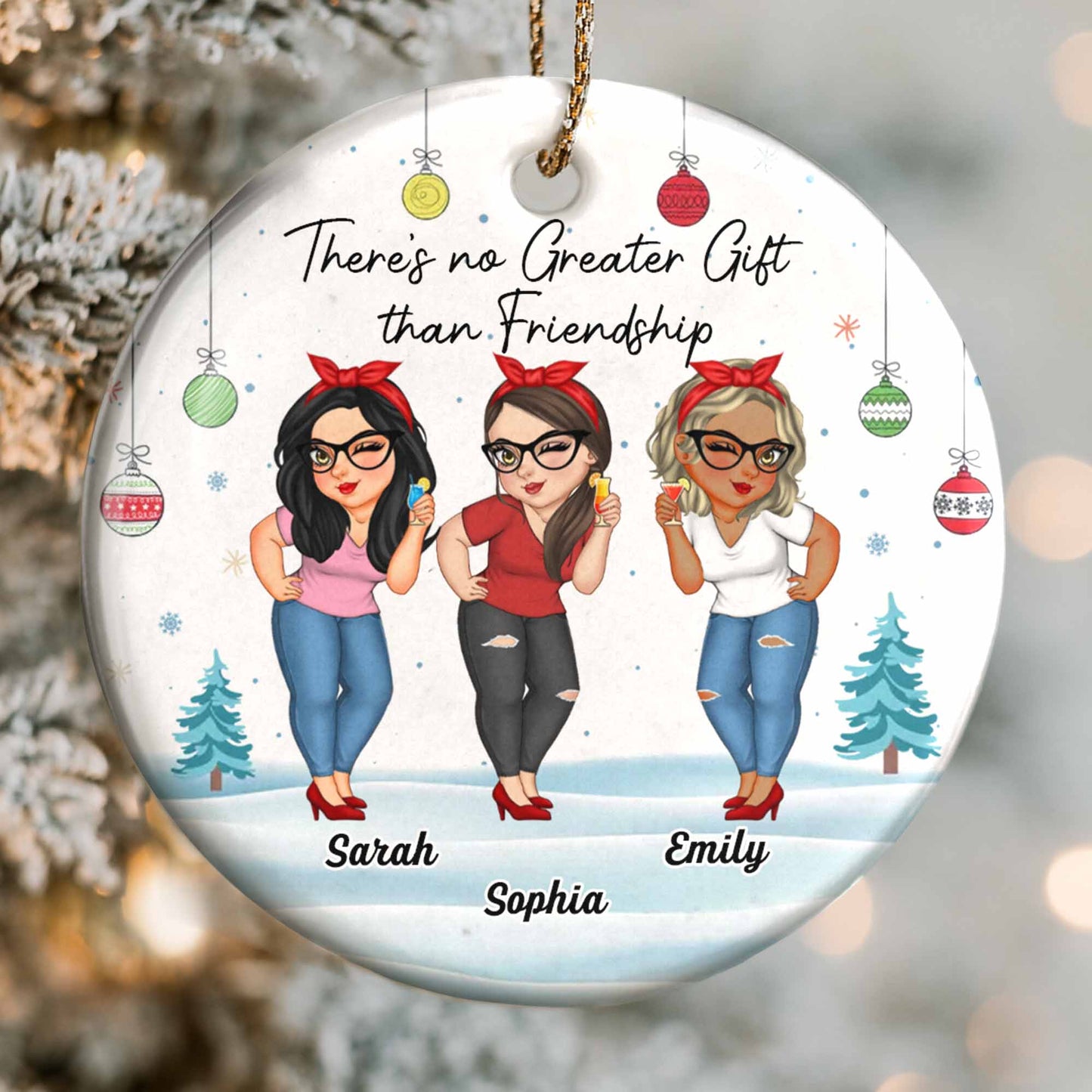 There's No Greater Gift Than Friendship, Friends With Bows And Glasses