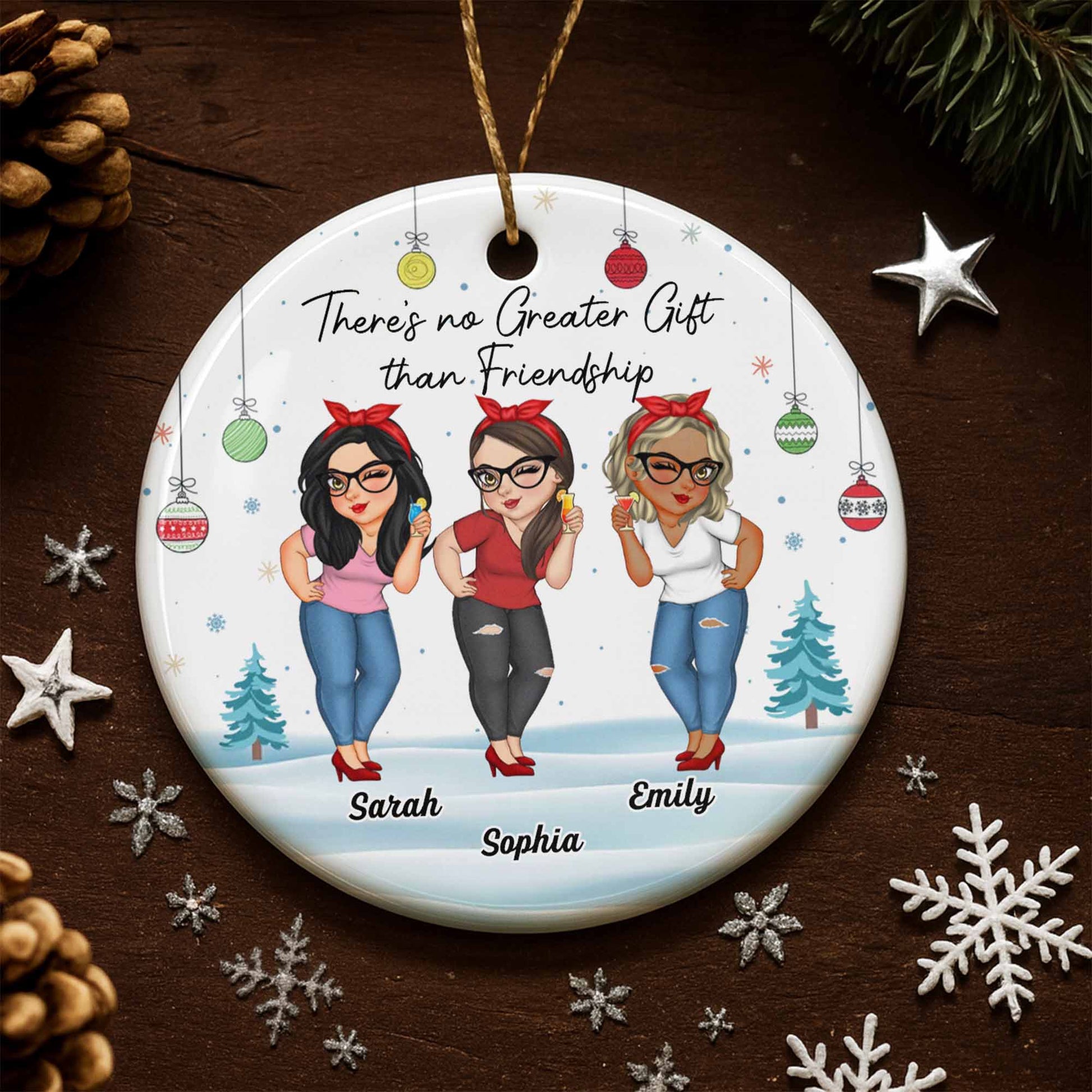 There's No Greater Gift Than Friendship, Friends With Bows And Glasses