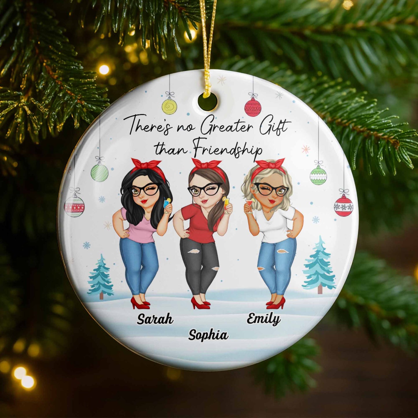 There's No Greater Gift Than Friendship, Friends With Bows And Glasses