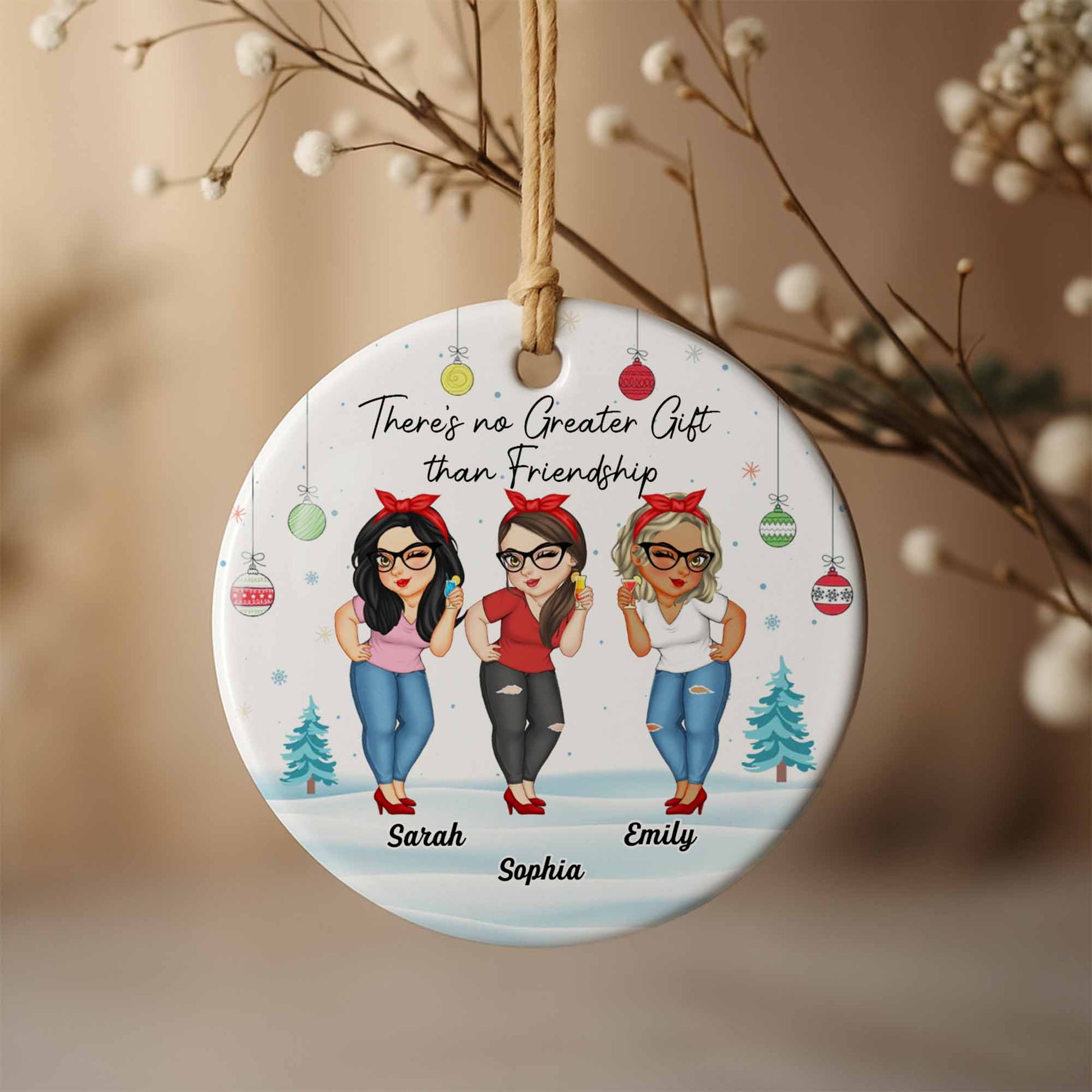 There's No Greater Gift Than Friendship, Friends With Bows And Glasses