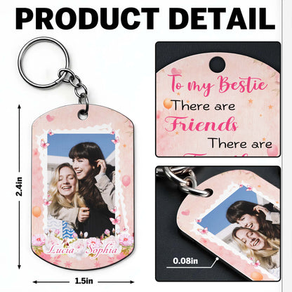 To My Bestie, Friends, Family, Friends Who Become Family, Butterflies - Personalized Stainless Steel Keychain - BST263_KCX