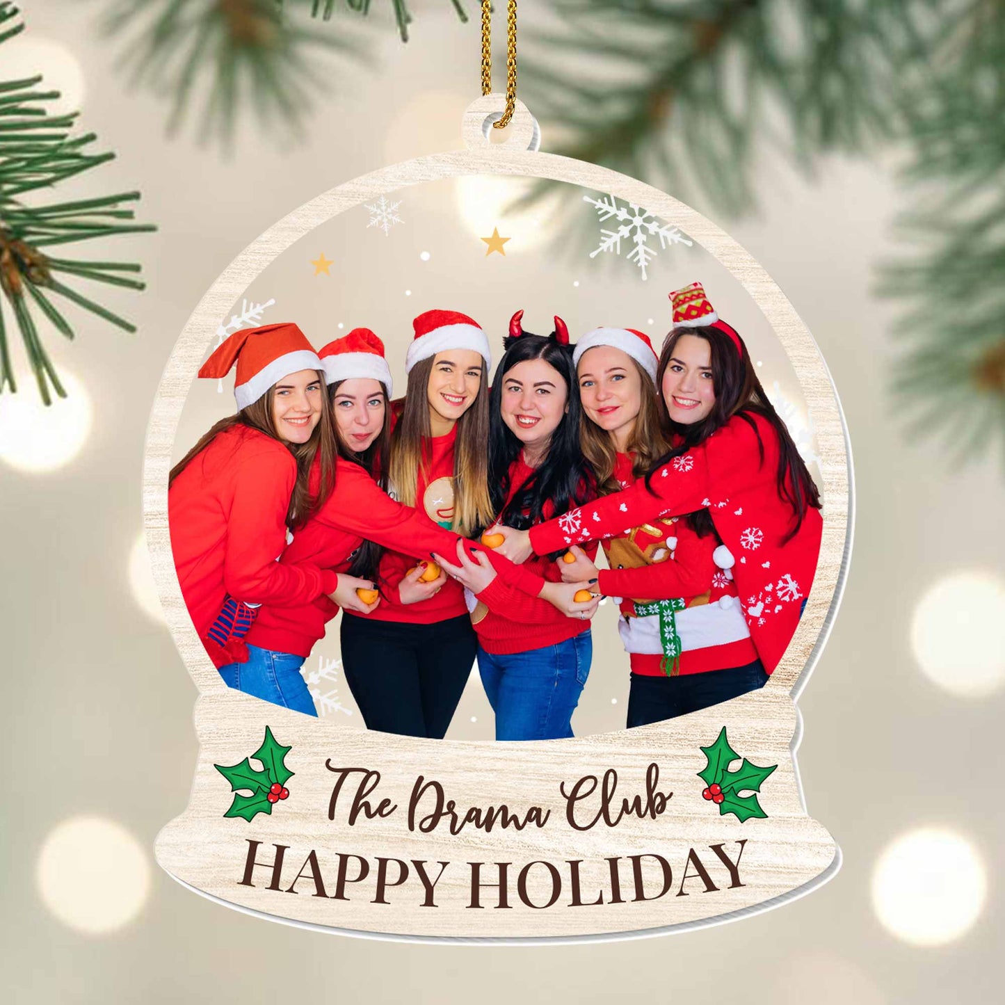 Bestie Forever With Snowflakes And Holly Leaves