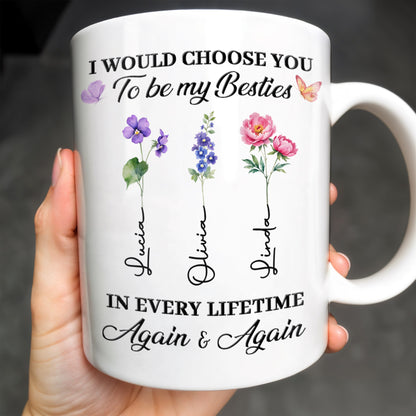 Choose You To Be My Besties, Flowers And Butterflies