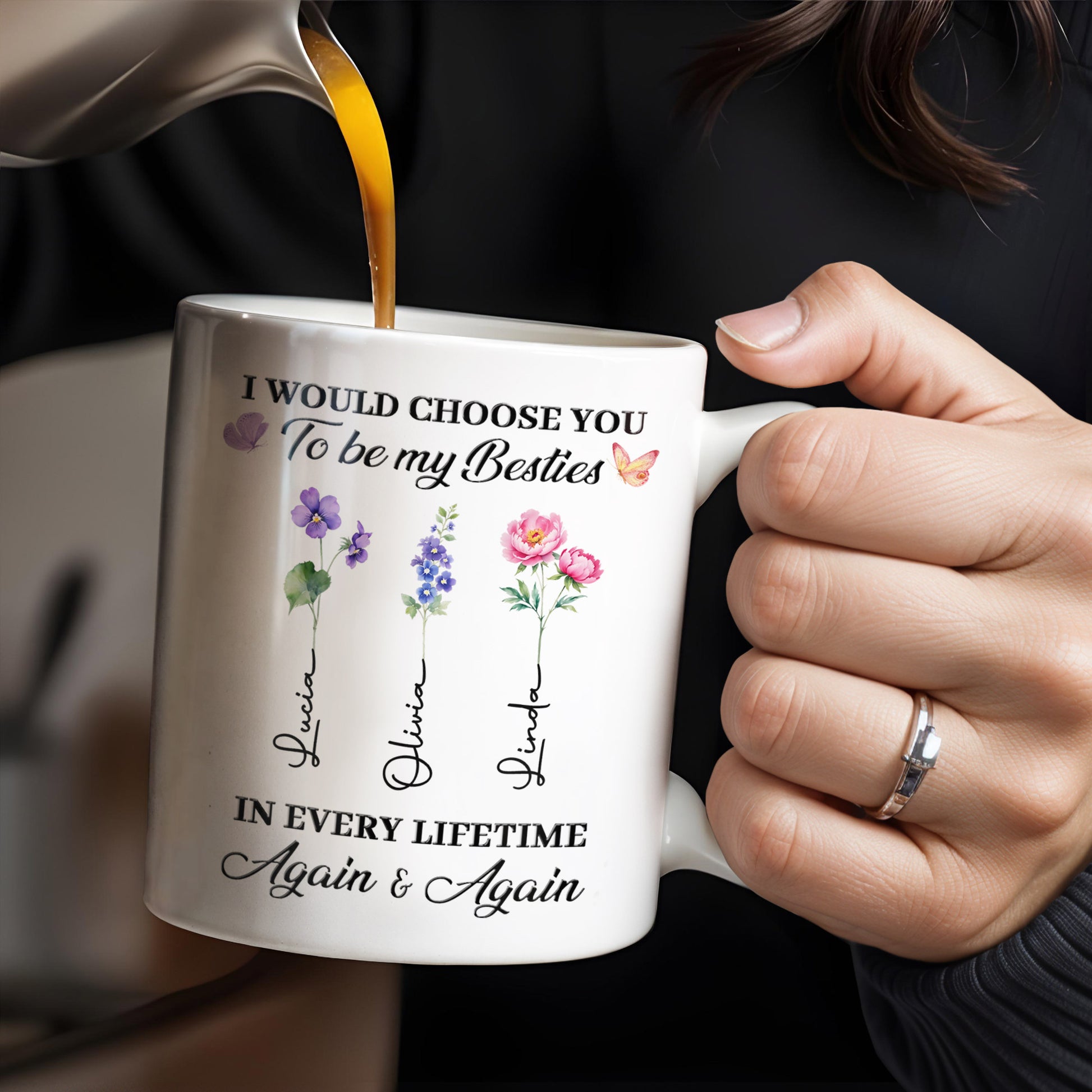 Choose You To Be My Besties, Flowers And Butterflies