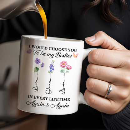 Choose You To Be My Besties, Flowers And Butterflies