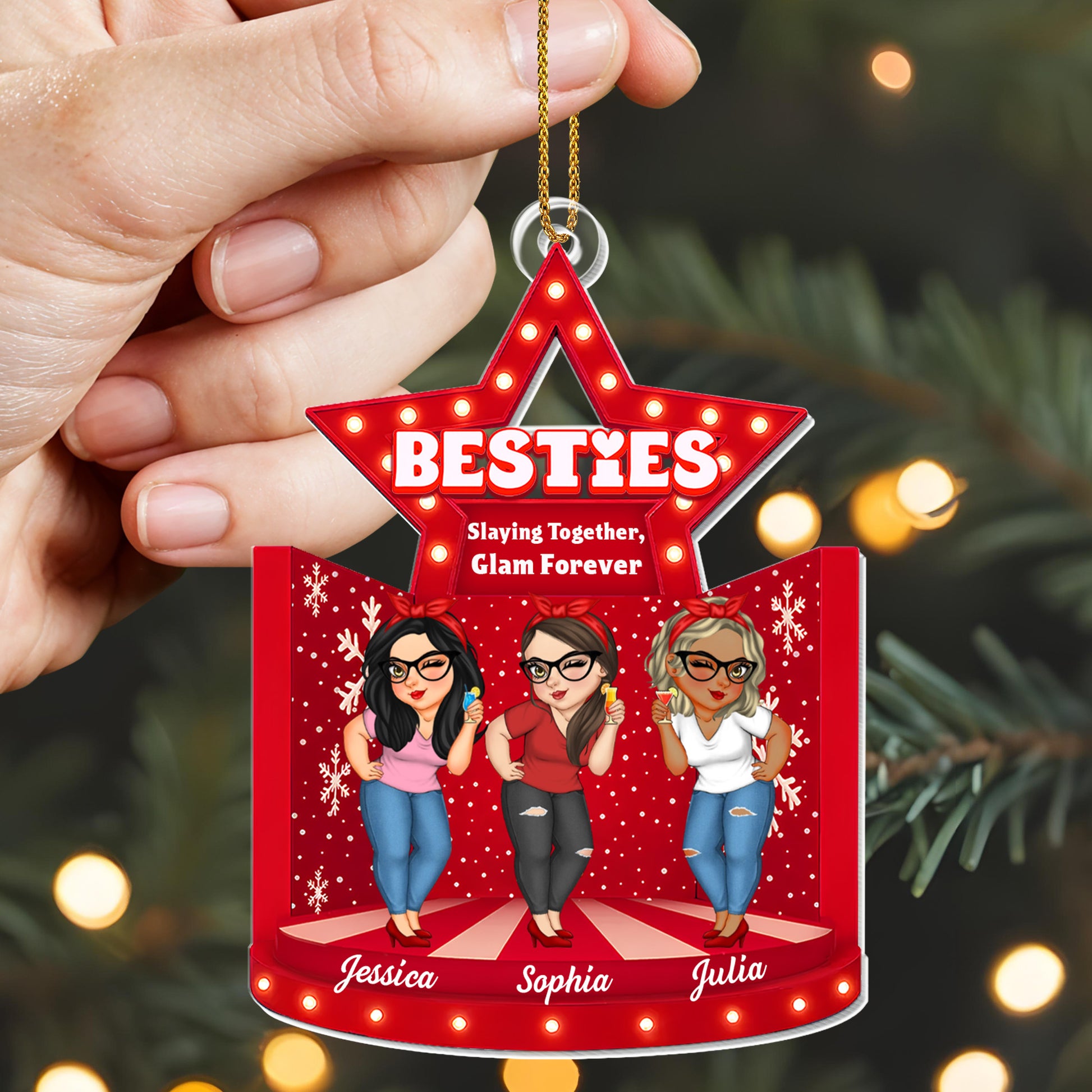 Besties Slaying Together Glam Forever Star Ornament