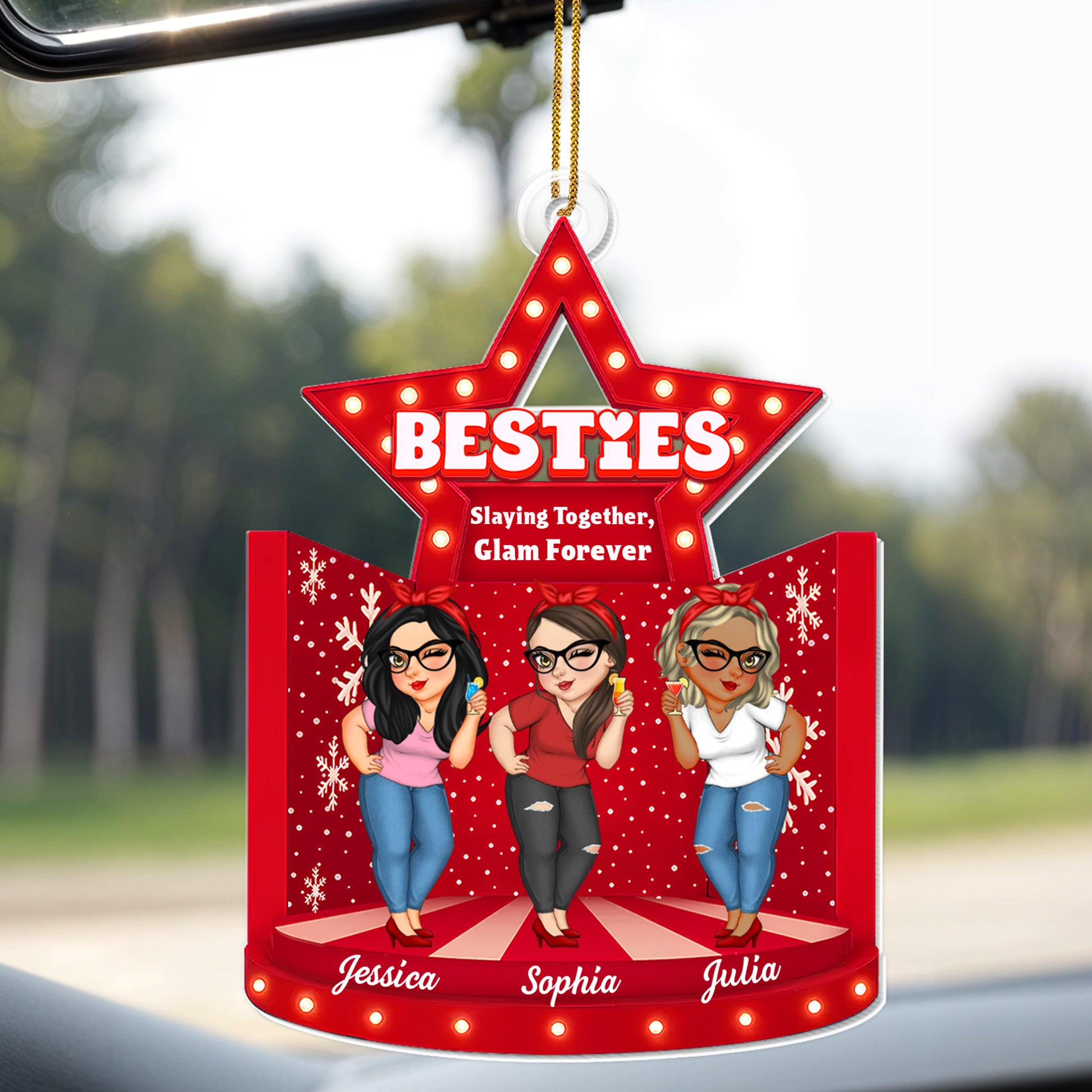 Besties Slaying Together Glam Forever Star Ornament