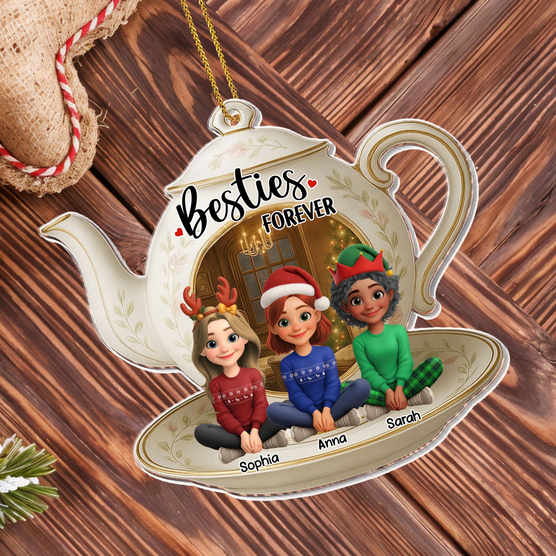 Besties Forever Teapot With Cute Girls
