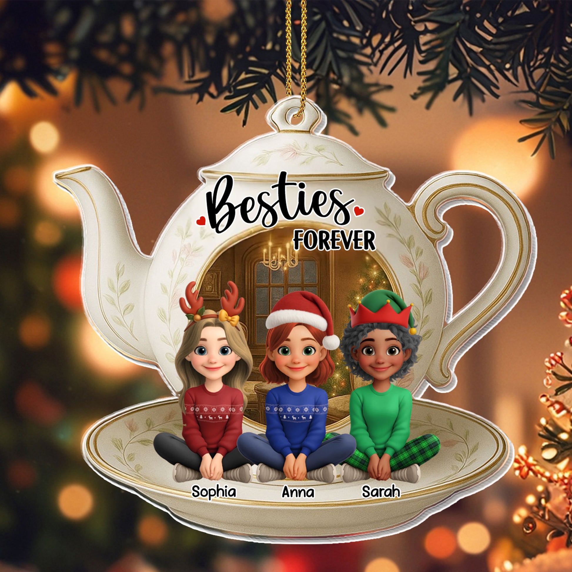 Besties Forever Teapot With Cute Girls