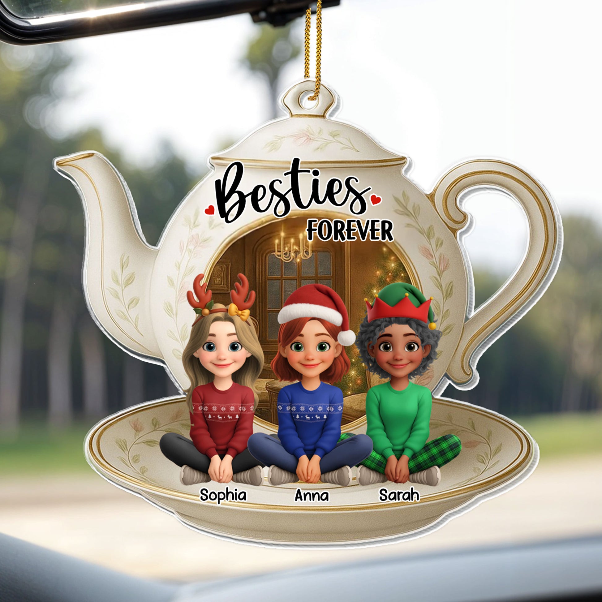 Besties Forever Teapot With Cute Girls