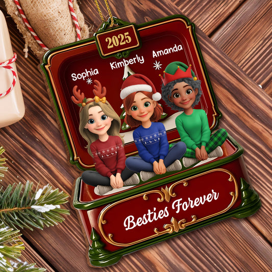 Besties Forever, Festive Attire And Train Ornament