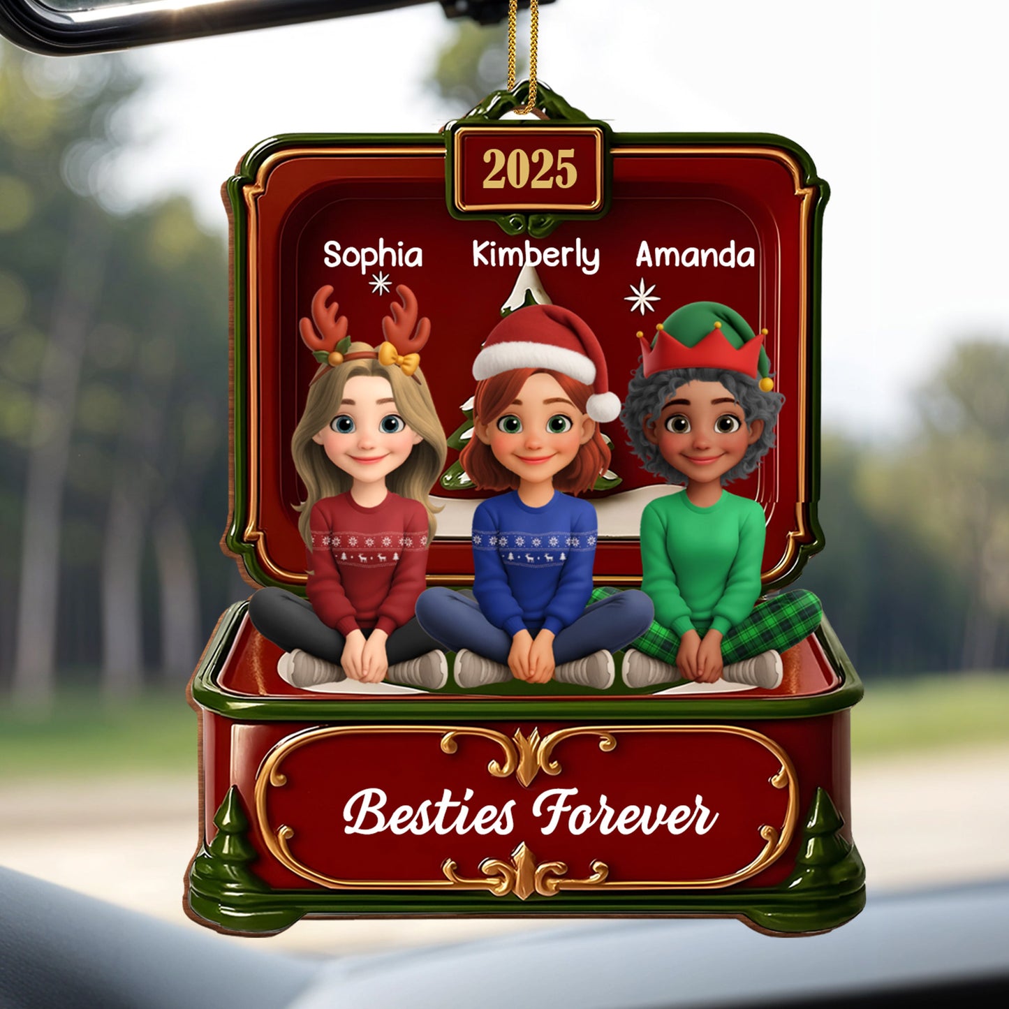 Besties Forever, Festive Attire And Train Ornament