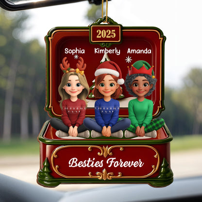 Besties Forever, Festive Attire And Train Ornament