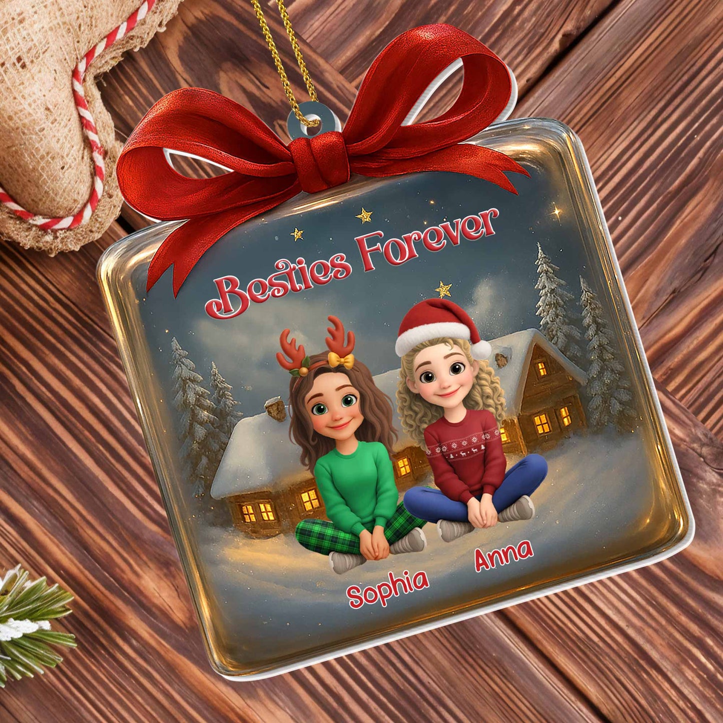 Besties Forever With Friends At Winter Cabin