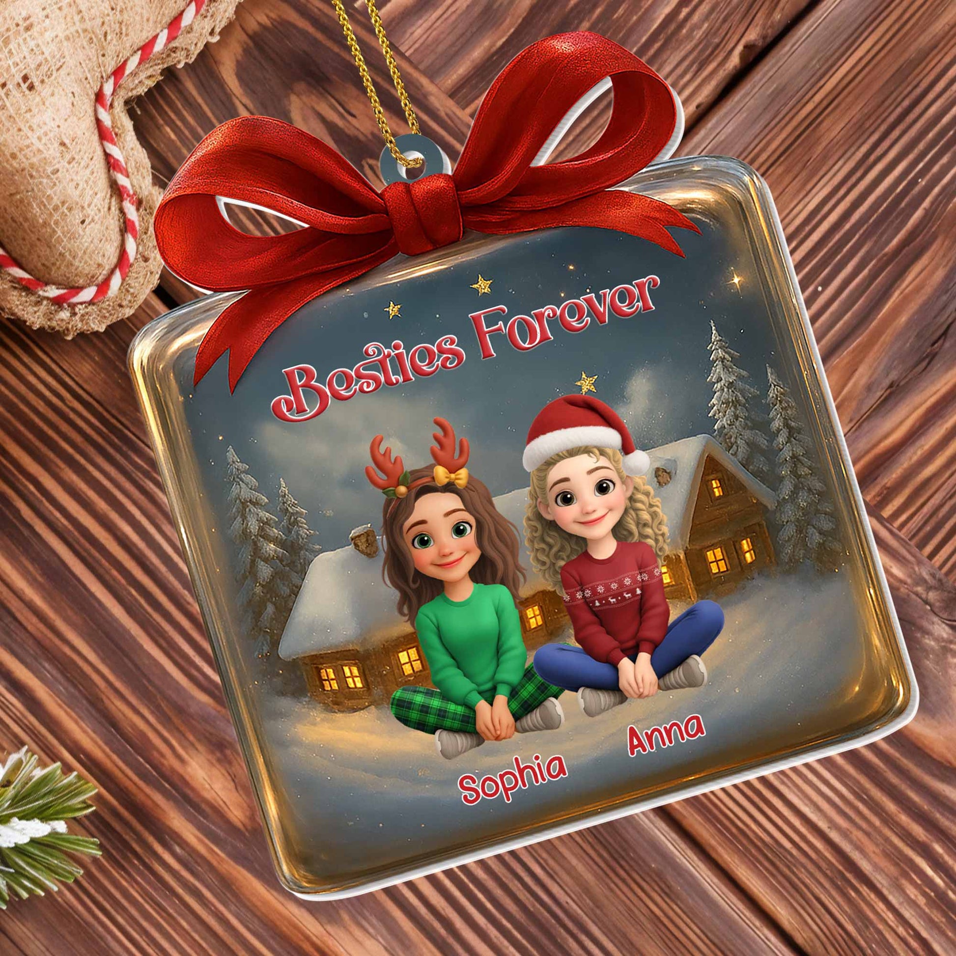 Besties Forever With Friends At Winter Cabin