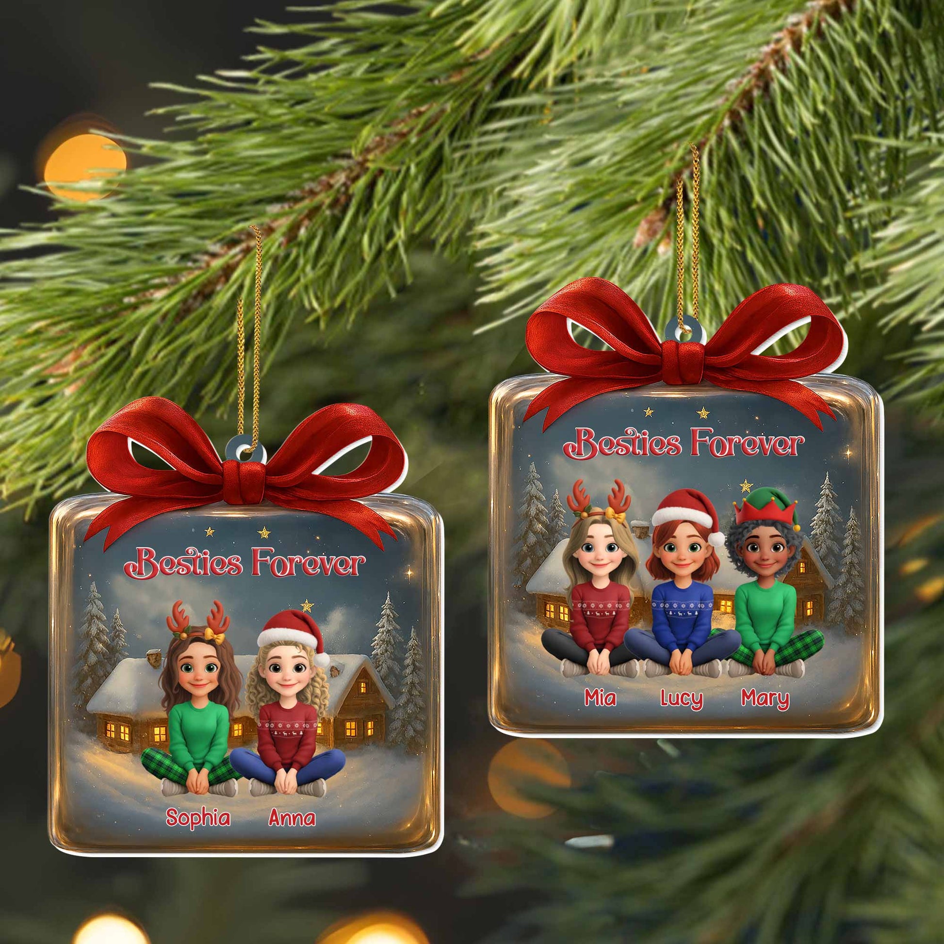 Besties Forever With Friends At Winter Cabin