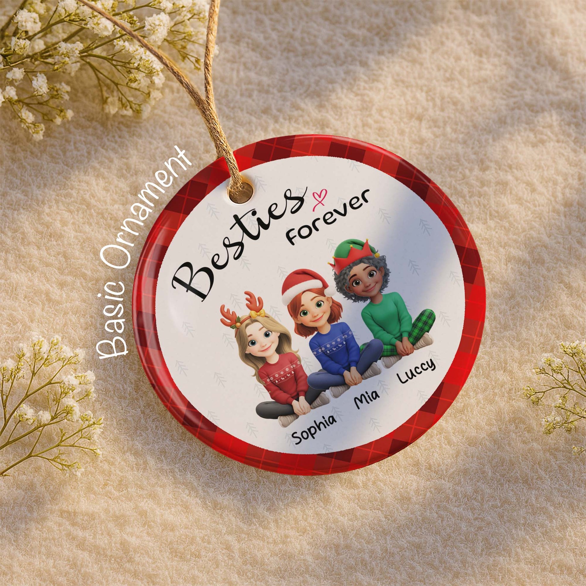 Besties Forever With Christmas Hats