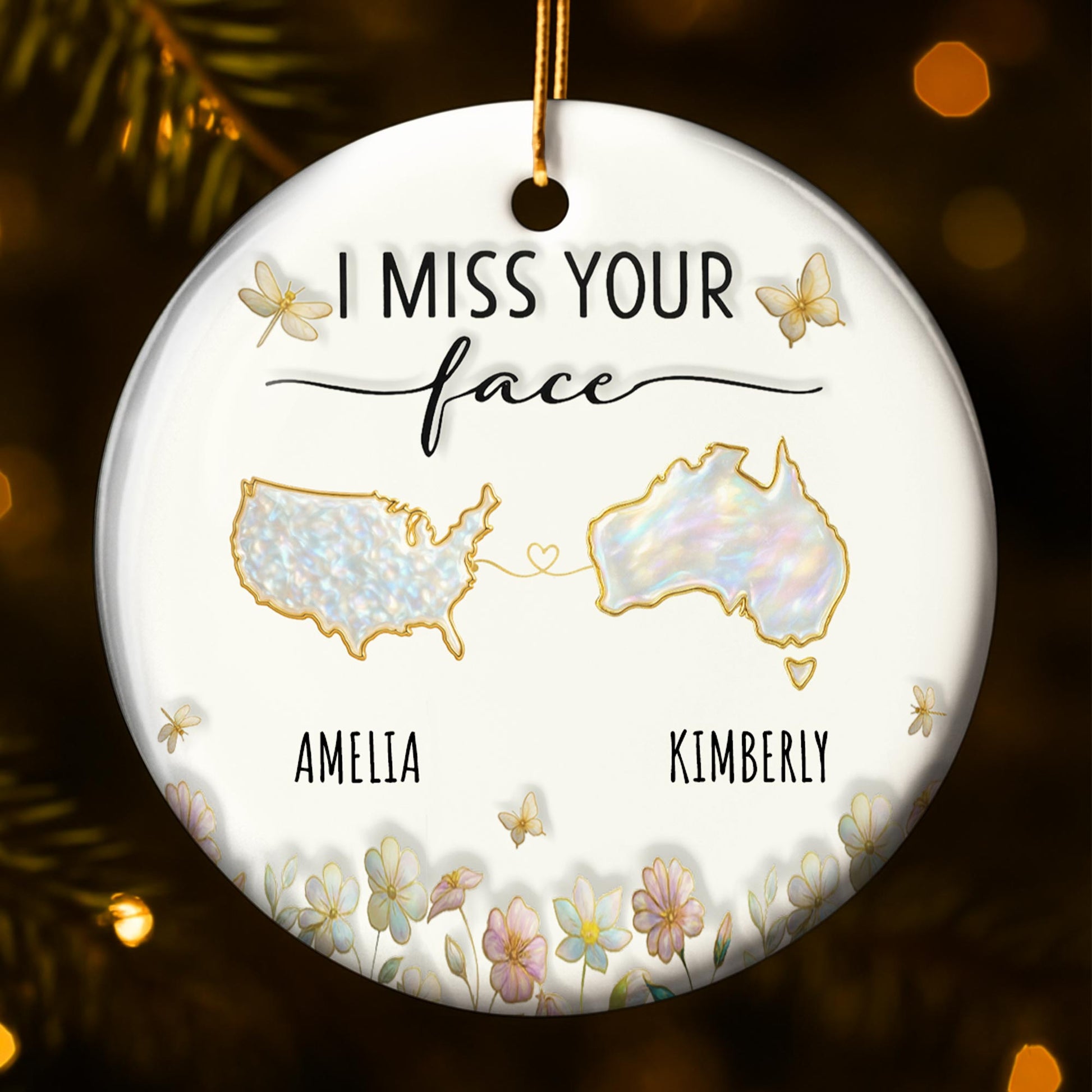 I Miss Your Face with USA and Australia Maps