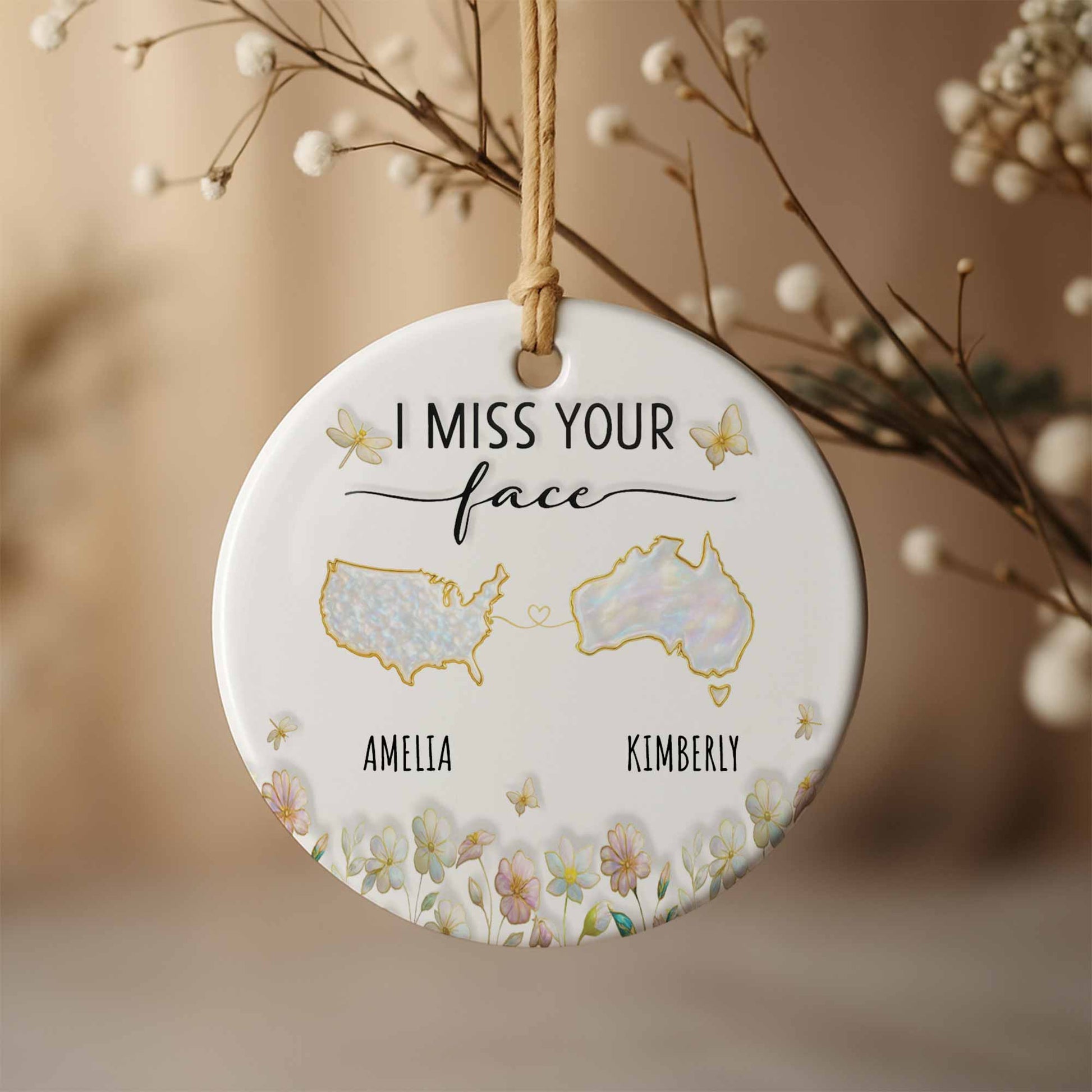 I Miss Your Face with USA and Australia Maps