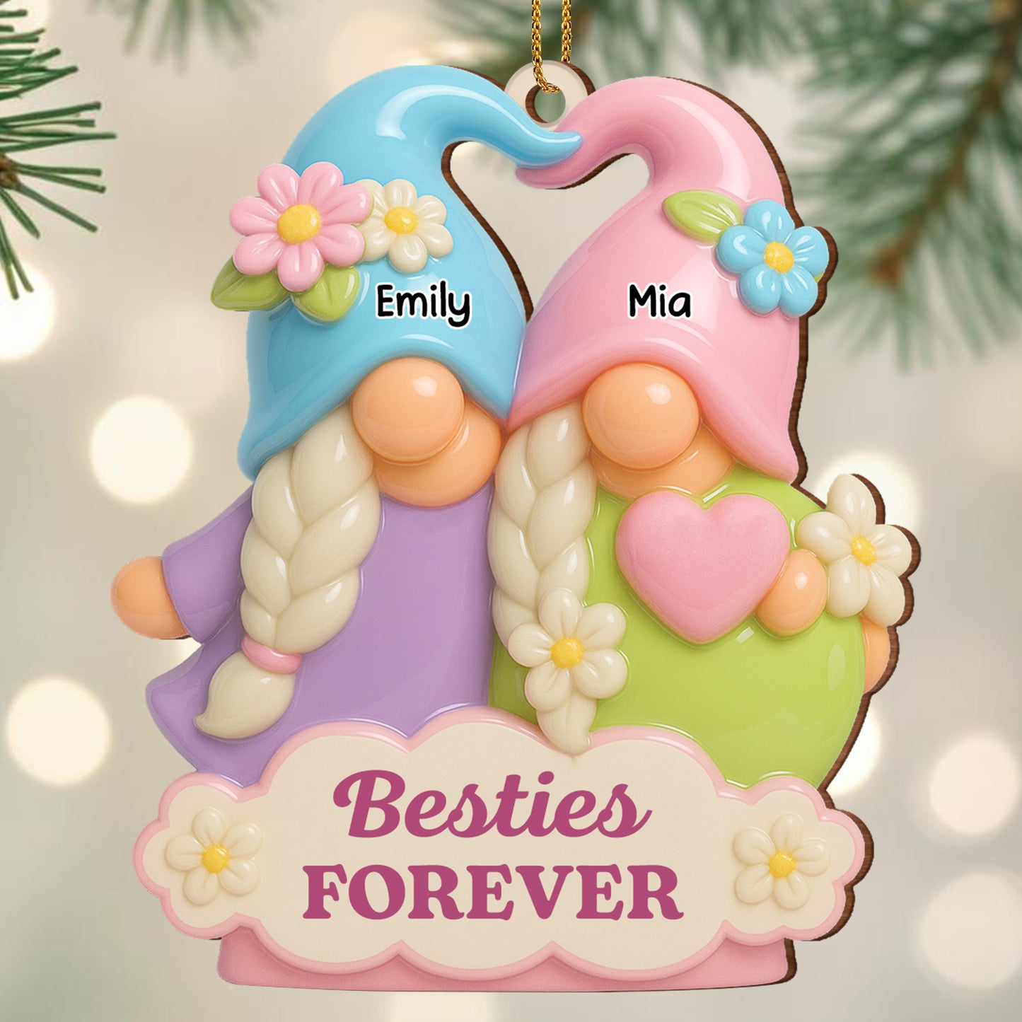 Besties Forever With Braids and Flowers