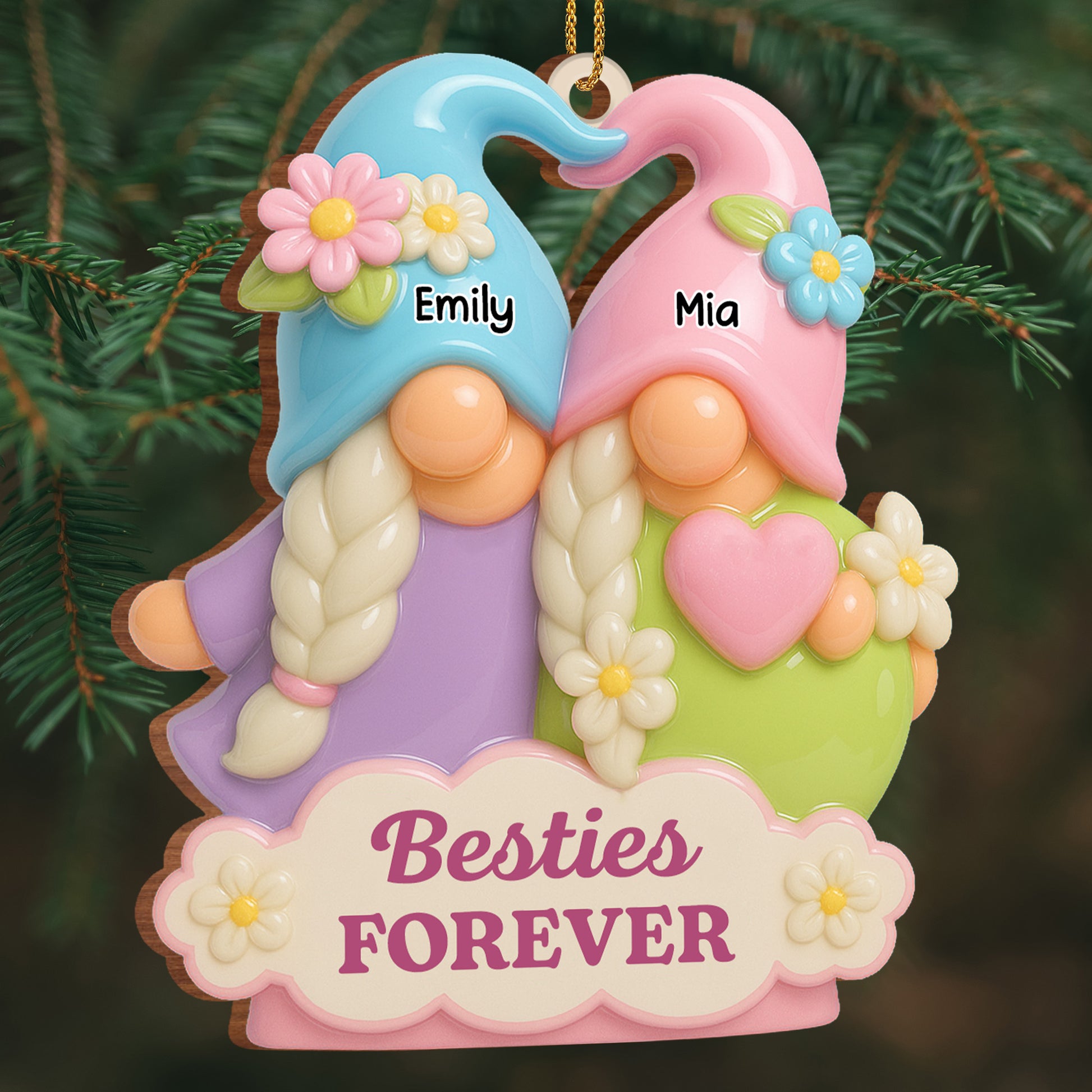 Besties Forever With Braids and Flowers