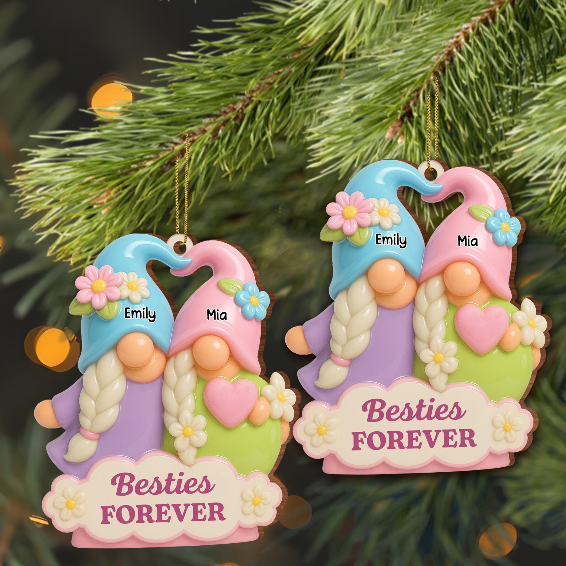 Besties Forever With Braids and Flowers