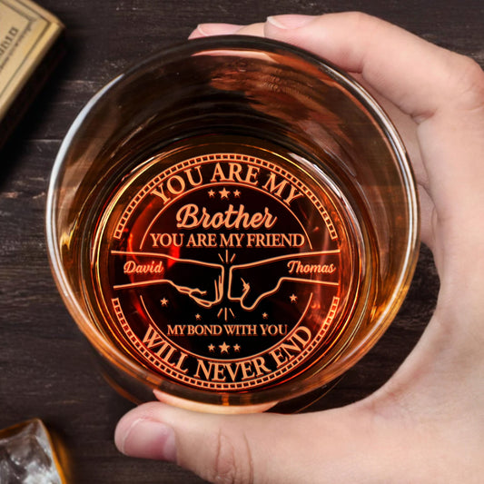 You Are My Brother, My Friend, Crossed Arrows Compass Design - Personalized Engraved Whiskey Glass - BST299_EWG