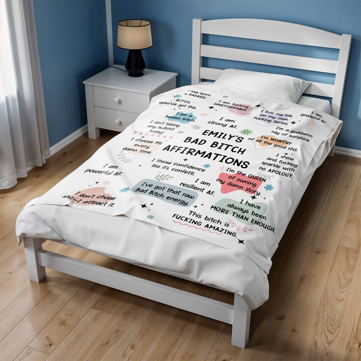 Empowering Bold Affirmations With Stars And Flowers