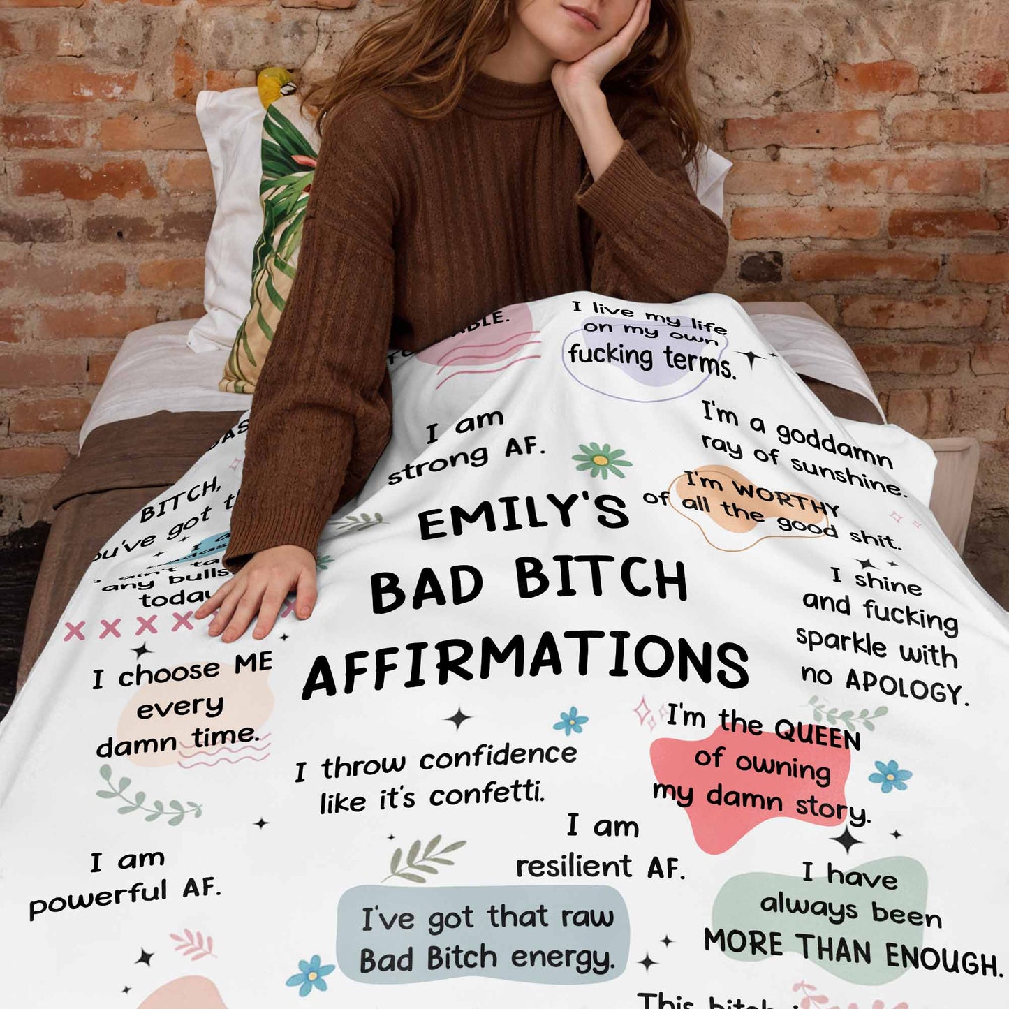 Empowering Bold Affirmations With Stars And Flowers