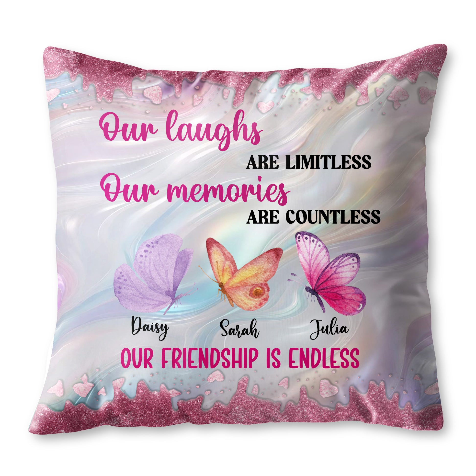 Our Laughs Are Limitless, Friendship Gift With Butterflies And Hearts