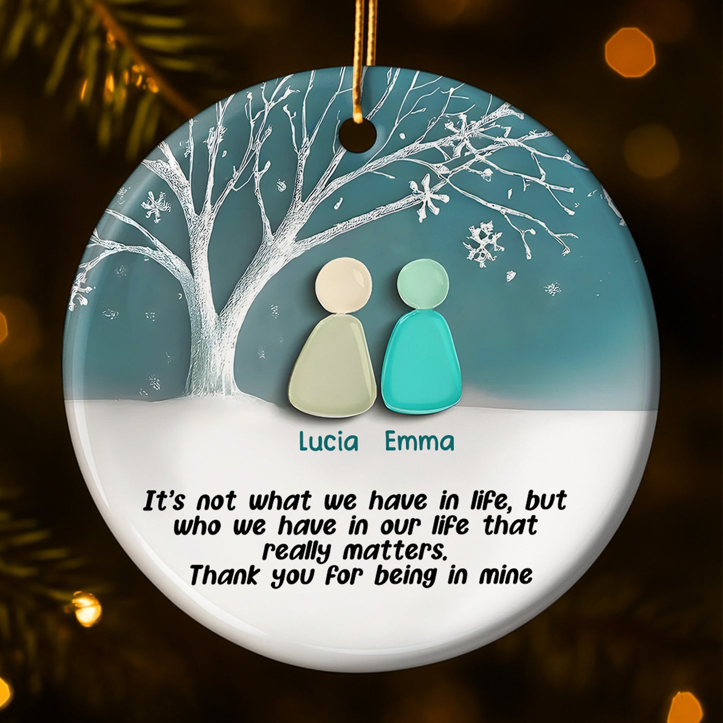 Thank You For Being In Mine, Tree And Snowflakes