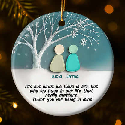 Thank You For Being In Mine, Tree And Snowflakes