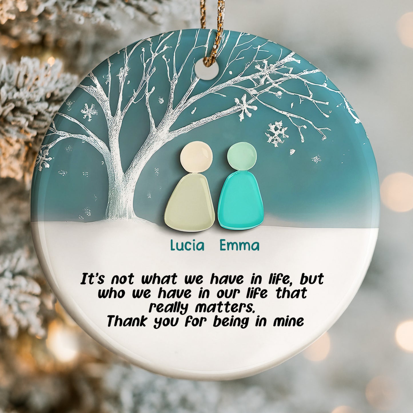 Thank You For Being In Mine, Tree And Snowflakes
